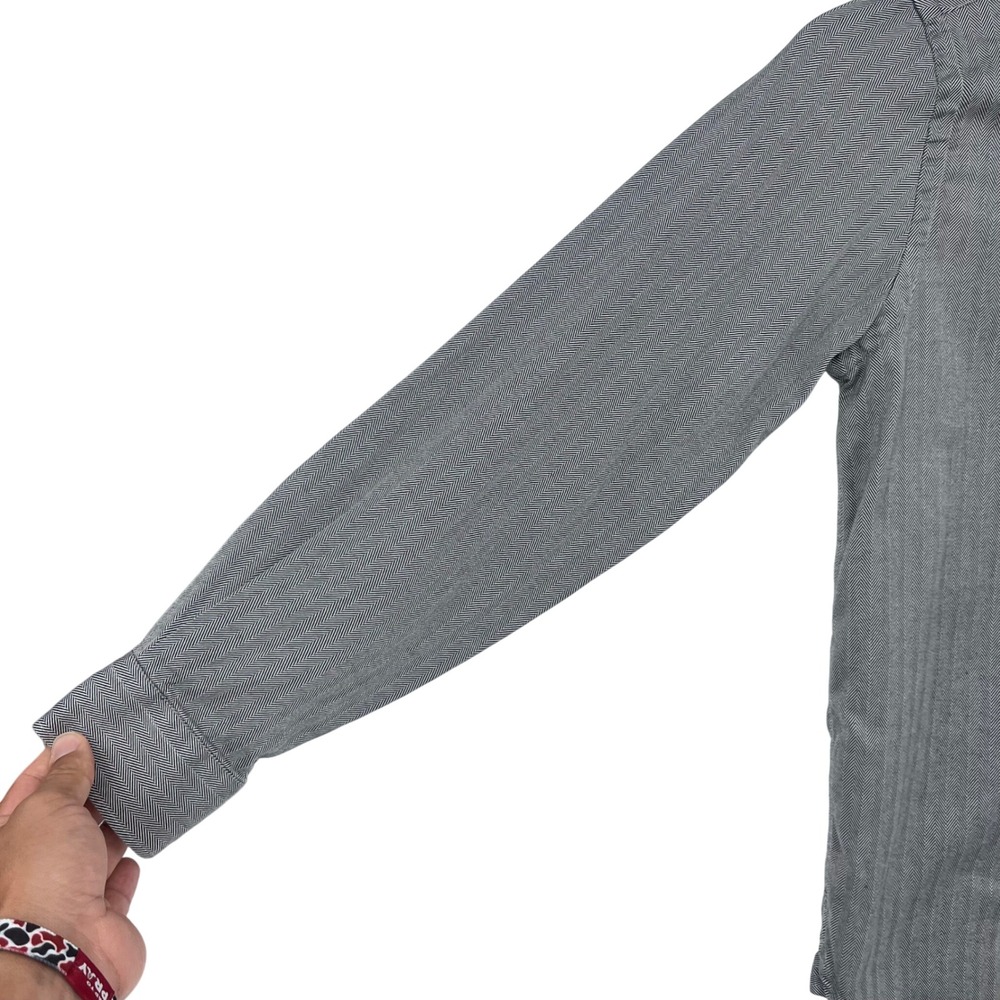 Austin Reed Button Down Shirt Medium Gray‎ Herringbone 80s 2-Ply Bespoke Fit - Picture 4 of 12